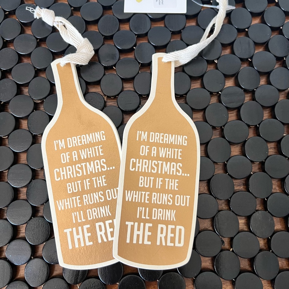 Holiday Wine Bottle Tags Ornaments